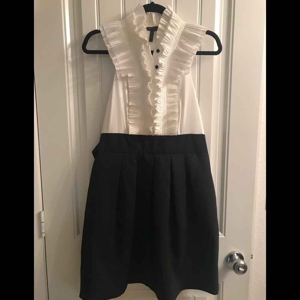 BCBGMaxAzria Black & White Tuxedo Dress